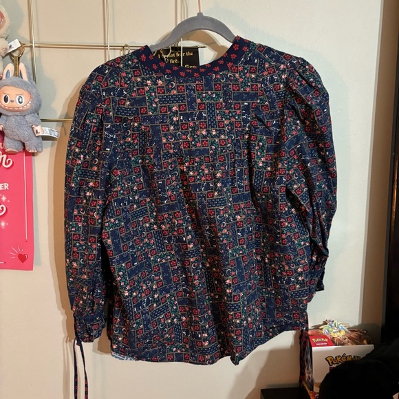 HUNTER BELL | Vintage Floral Patchwork Rory Cotton Blouse Top - Picture 5 of 6